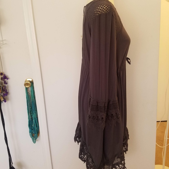 Monoreno Crochet Detail Long Sleeve Dress - Picture 7 of 8